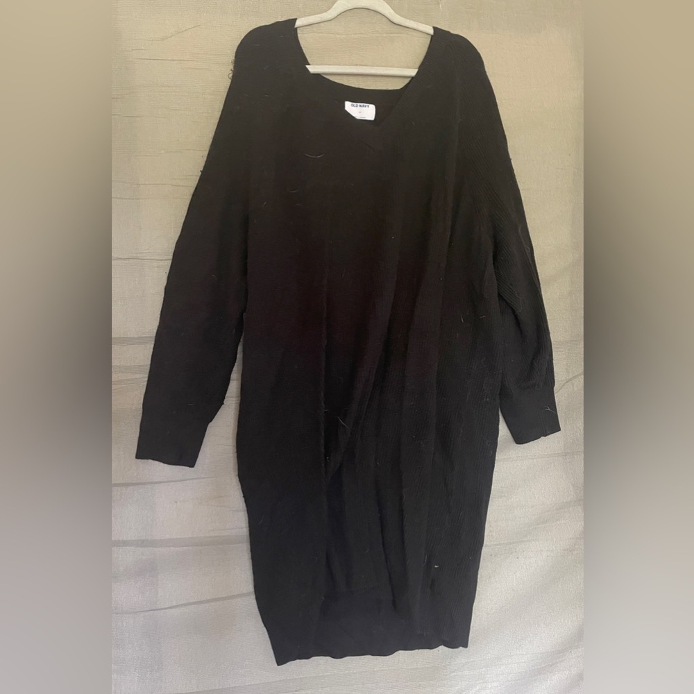 Old Navy Black Cozy Sweater Dress